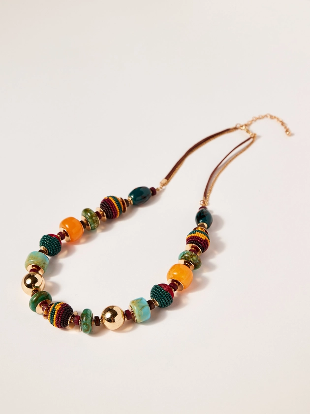 Multi beaded blue necklace | Apricot Clothing