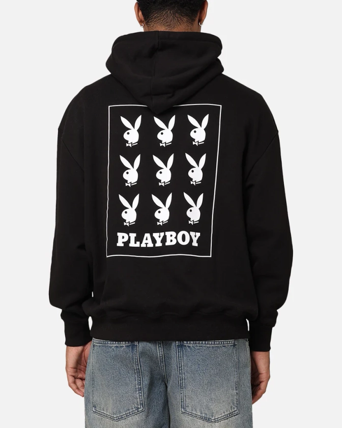 Playboy Repeat Bunny Stack Hoodie Black