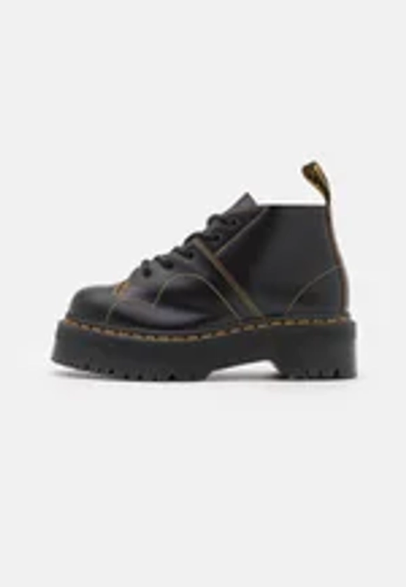 Dr. Martens CHURCH QUAD UNISEX - Boots à talons - black vintage smooth/noir - ZALANDO.FR