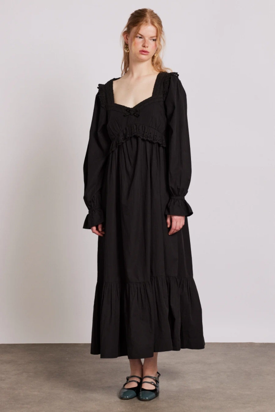 edith midi dress - black