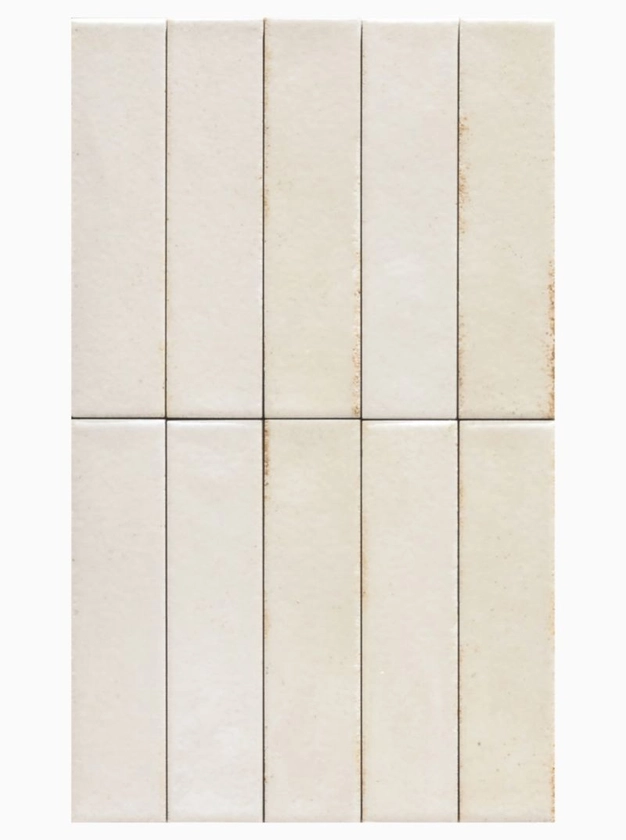 Nettuno Dove 6x25cm | Off White Gloss Glazed Wall Tile