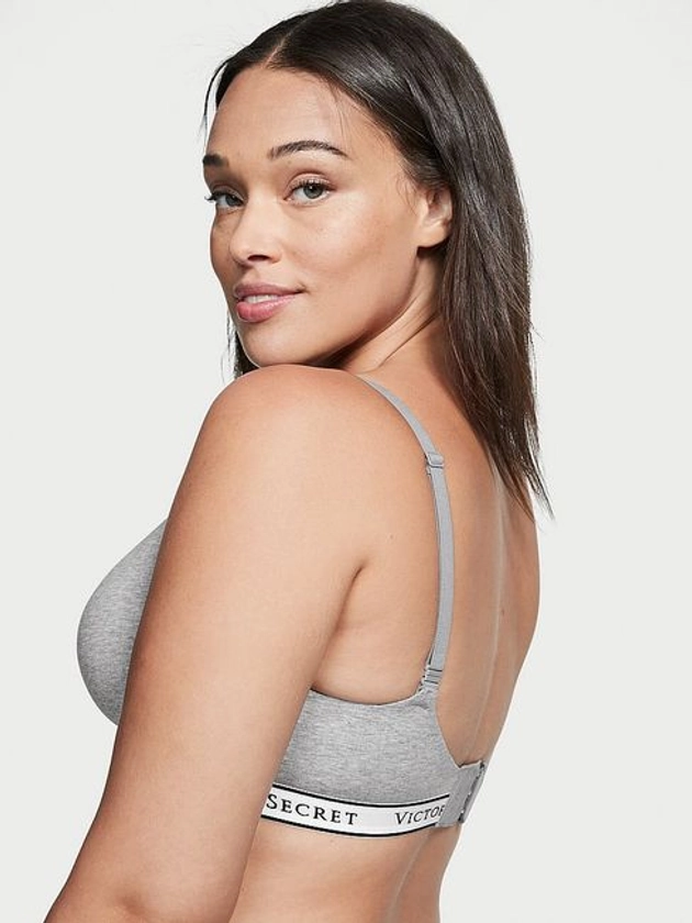 Grey Non Wired Lightly Lined Bra