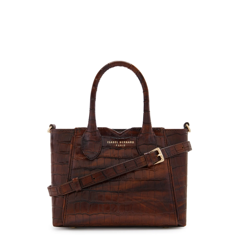 Isabel Bernard - croco brown calfskin leather handbag IB21124-230