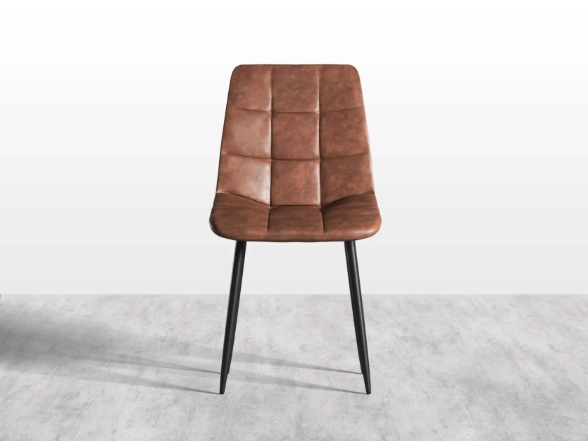 Wolfgang Dining Chair - Leather Seat, Metal Legs | Nordina Home UK