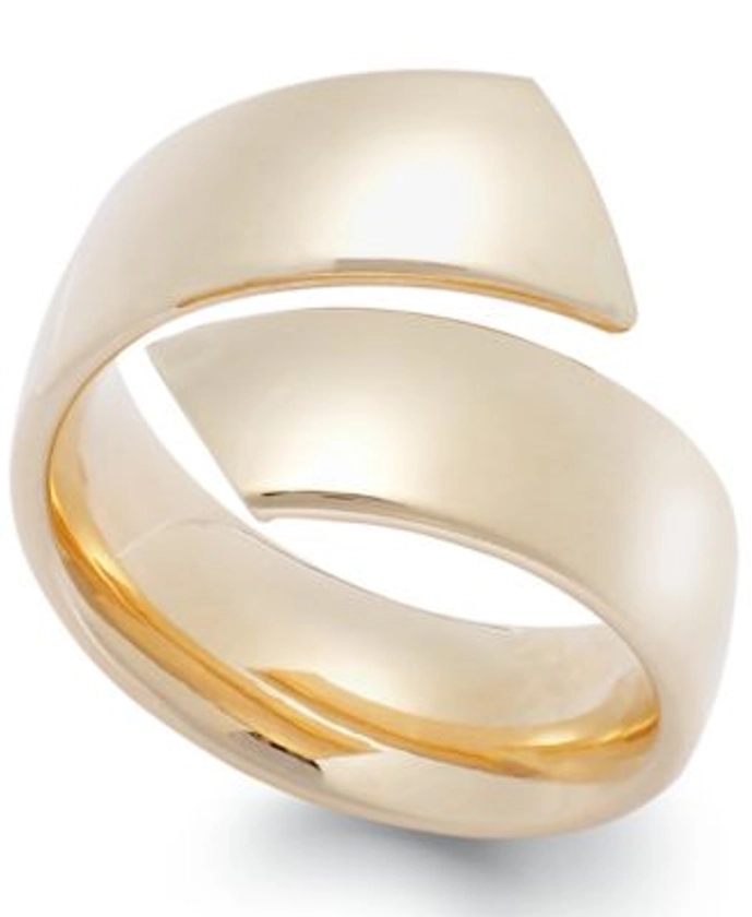 Italian Gold Bypass Ring in 14k Yellow Gold and 14k White Gold