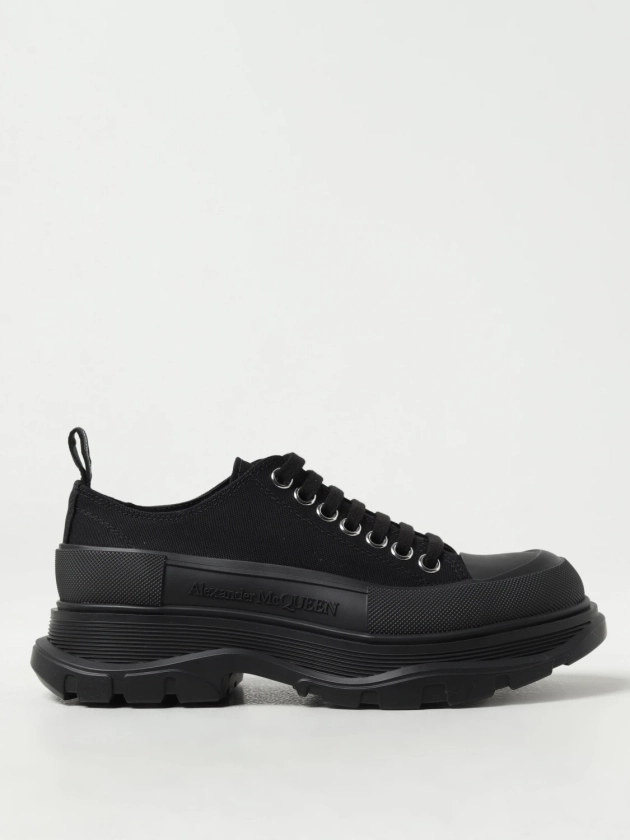 ALEXANDER MCQUEEN: Tread Slick sneakers in canvas and rubber - Black 1 | Alexander McQueen sneakers 697072W4MV2 online at GIGLIO.COM