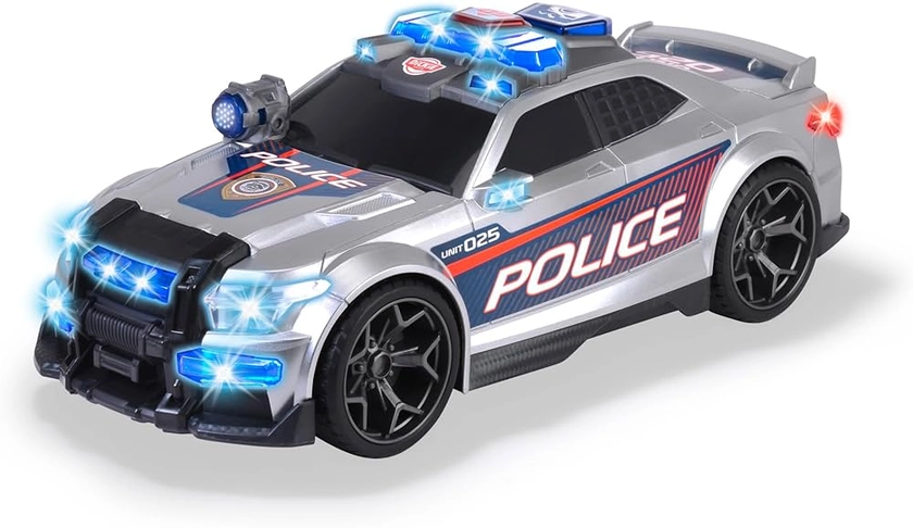 Dickie Toys – Street Force – Voiture de Police – Jouet motorisé – avec Coffre à Ouvrir, lumières et Son – Piles incluses – 33 cm – À partir de 3 Ans, Argenté