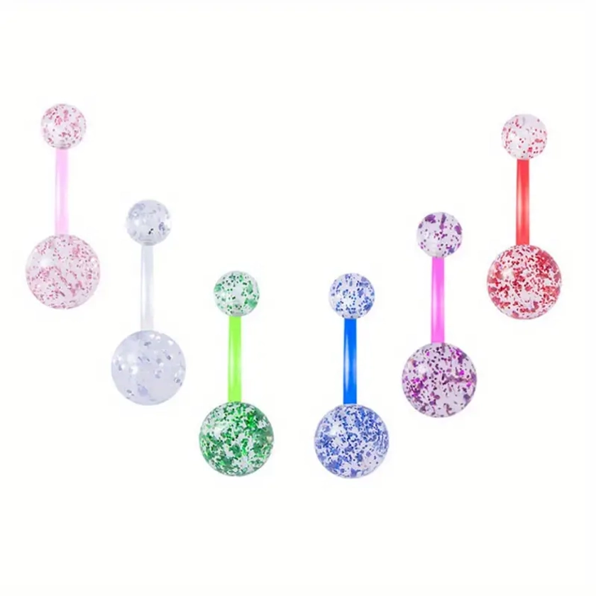 8-Piece Vibrant Acrylic Belly Button Ring Set - Candy Colors, Unisex Curved Design - Perfect For Everyday Wear & Parties Belly Button Rings For Women Belly Button Jewelry