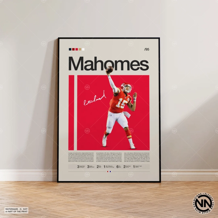 Patrick Mahomes Poster, Kansas City Chief Poster, NFL Poster, Sport Poster, Football Poster, NFL Wandkunst, Sport Schlafzimmer Poster - Etsy Schweiz