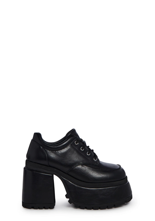 Current Mood Vegan Leather Platform Oxfords - Black