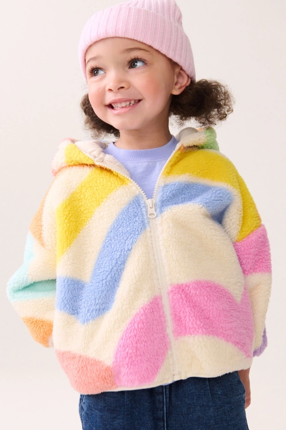 Rainbow - Printed Hooded Zip Through Fleece Jacket (3mths-7yrs)