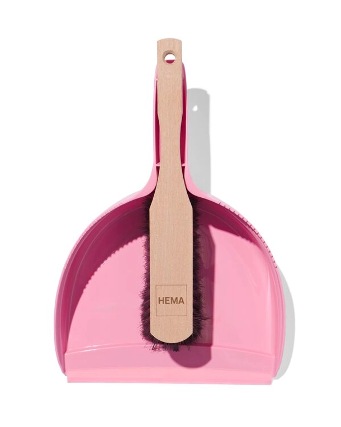 pelle et balayette en bois rose - HEMA