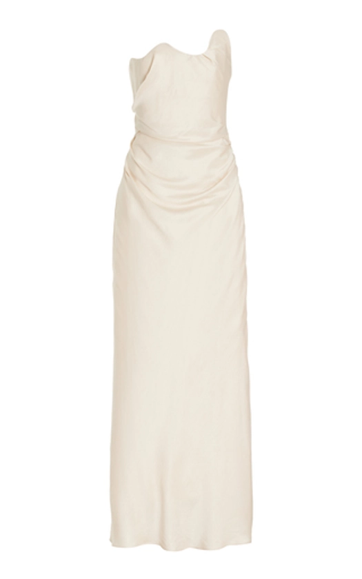 Aries Curved Eco-Satin Maxi Dress By Rachel Gilbert | Moda Operandi