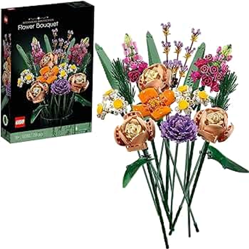 LEGO Icons Bouquet di Fiori, Kit di Modellismo di Piante Artificiali, Costruzione in Mattoncini, Decorazioni per la Casa, Hobby Creativi per Adulti, Idee Regalo per Lei o Lui, per Donna o Uomo 10280