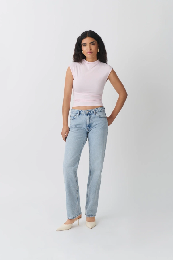 Low straight jeans - Blå - Dam - Gina Tricot