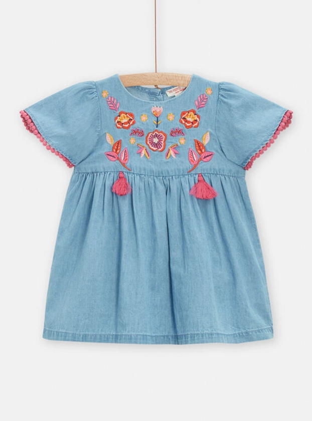 Robe en denim brodée pour bébé fille : - Robe | DPAM