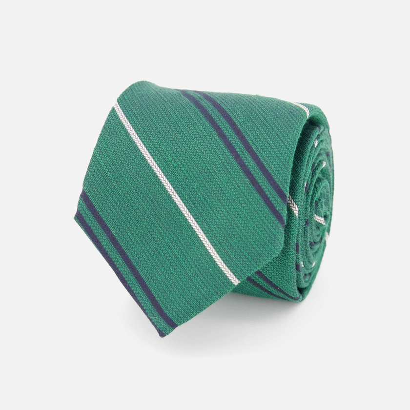 Bali Double Stripe Grass Green Tie | Linen Ties | Tie Bar
