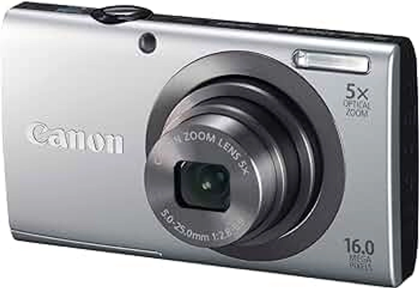 Canon PowerShot A2300 16.0 MP Digital Camera with 5x Optical Zoom (Silver) (Renewed)