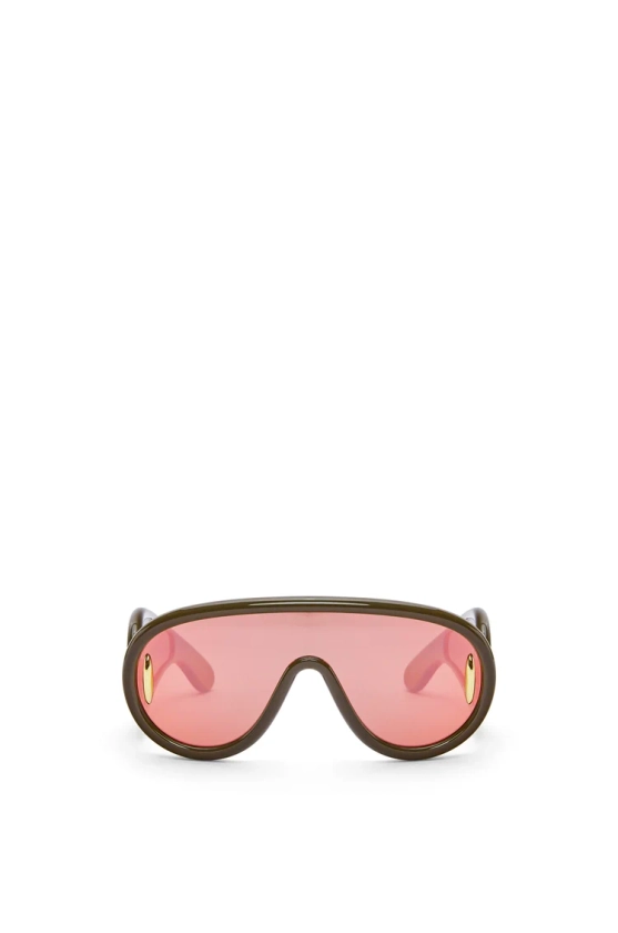 Wave mask sunglasses Khaki Green - LOEWE