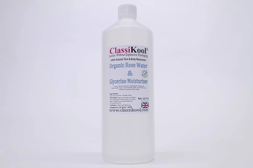 Classikool 1 Litre Rose Water & Glycerine Beauty Moisturiser: for Cleansing & Toning Skin