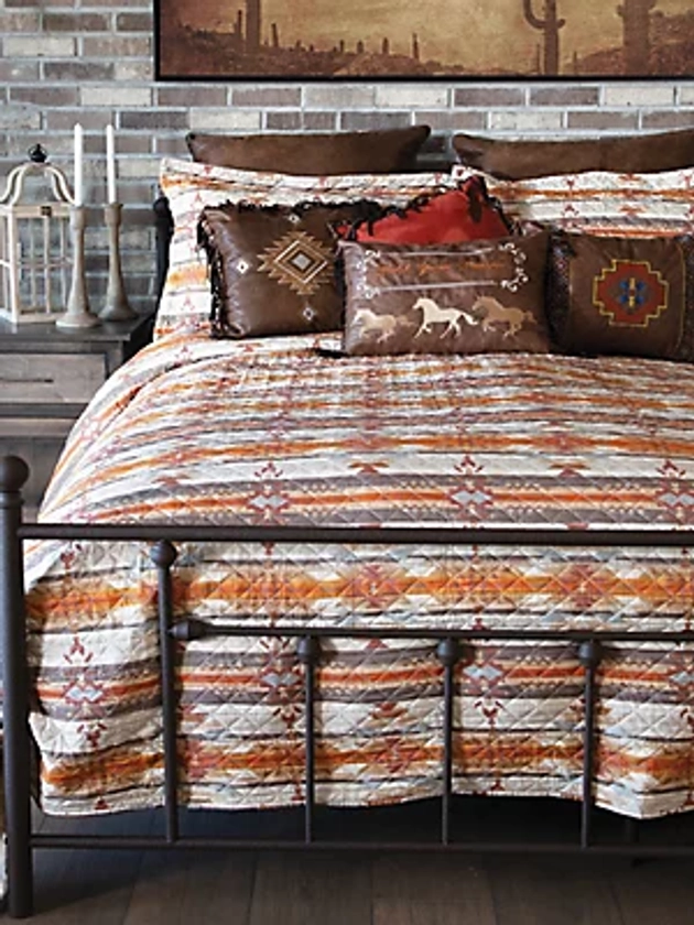 Wrangler Amarillo Sunset Quilted 3-Piece King Bedding Set | Women's ACCESSORIES | Wrangler®