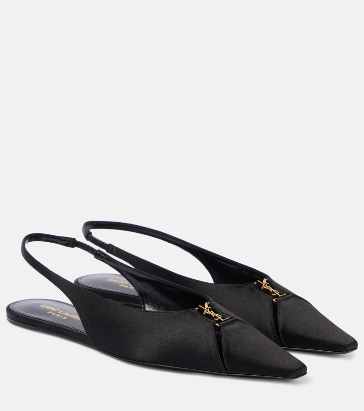 Ballerines Babylone en crêpe en noir – Saint Laurent | Mytheresa