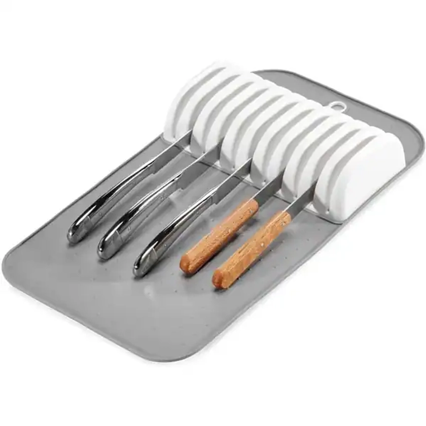 Classic Large Knife Mat, Soft-Grip and Non-Slip Drawer Organizer, Grey | Overstock.com Shopping - The Best Deals on Kitchen & Pantry Storage | 41663185