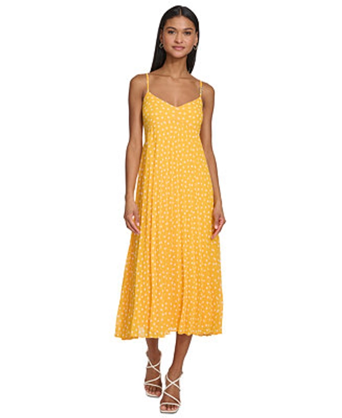 KARL LAGERFELD PARIS Women's Polka-Dot Pleated A-Line Dress - Macy's
