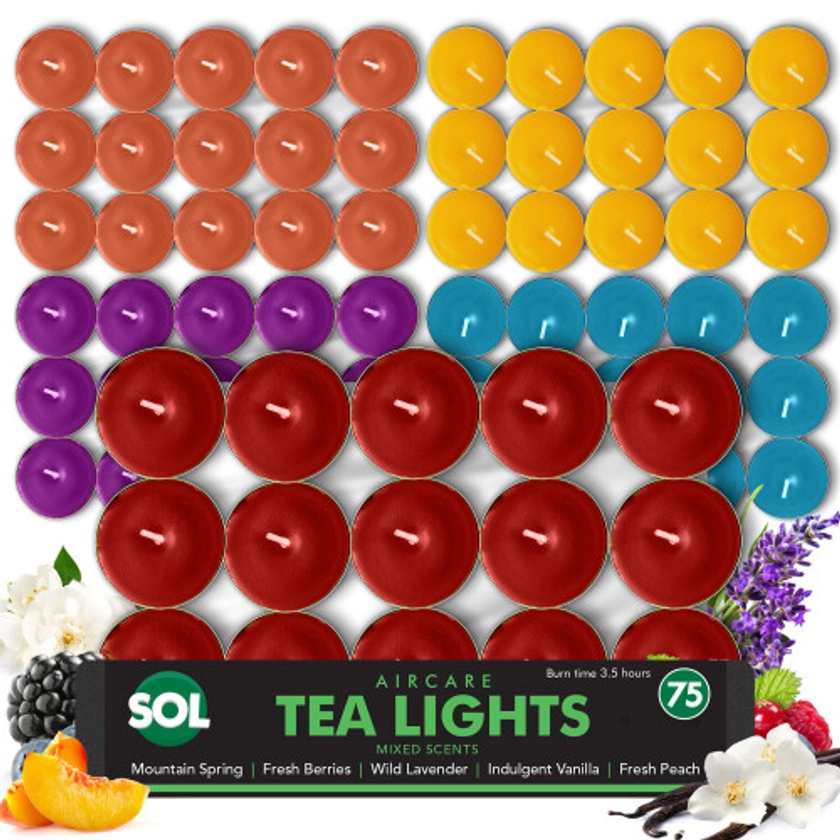 (Mountain Spring) 75pk Scented Tea Lights Candles | Various Perfumes on OnBuy