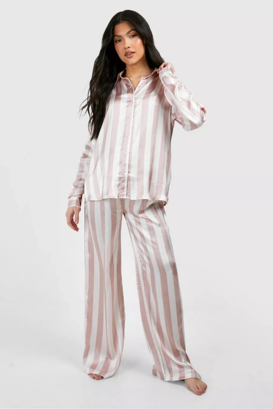 Maternity Satin Stripe Pyjama Trouser Set