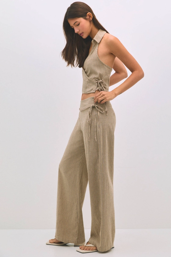 Striped rustic trousers - pull&bear