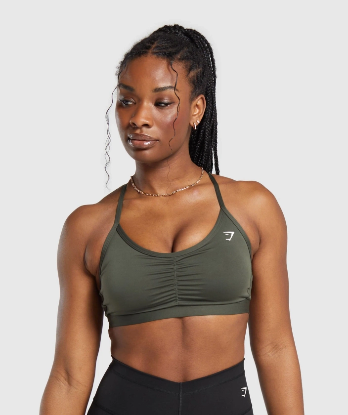 Gymshark Ruched Sports Bra - Strength Green