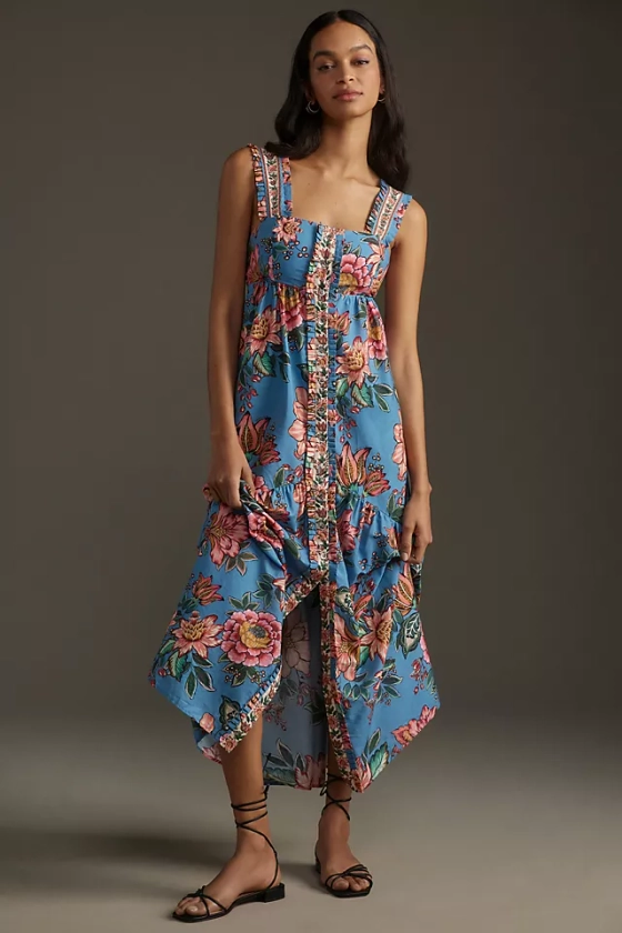 Farm Rio Wonderful Bouquet Sleeveless Midi Dress | Anthropologie