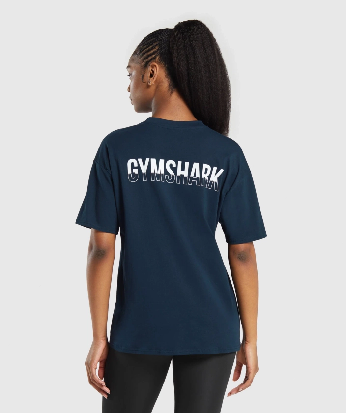 Gymshark Fraction Oversized T-Shirt - Navy