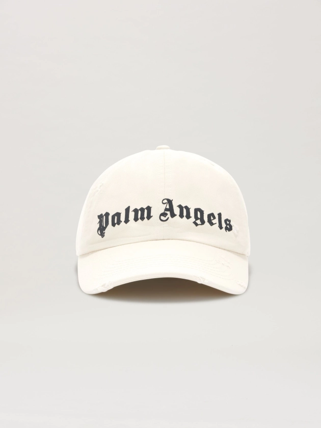 Monogram Cap in 0310 OFF WHITE BLACK - Palm Angels® Official