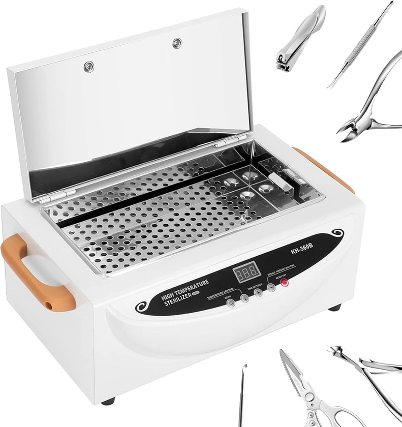 Xverycan 500W Stérilisateur à air chaud Désinfection, 250℃ de chaleur sèche haute température Stérilisateur, Petits stérilisateurs pour outils à ongles, outils cosmétiques, outils de coiffure