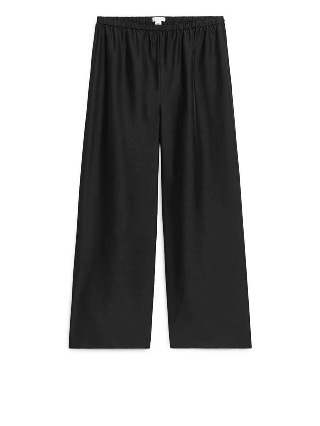 Silk Trousers - Black - ARKET NL