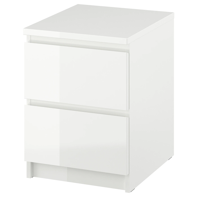 MALM Chest of 2 drawers - high-gloss white 40x55 cm