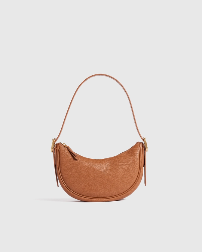 Italian Leather Mini Crescent Shoulder Bag