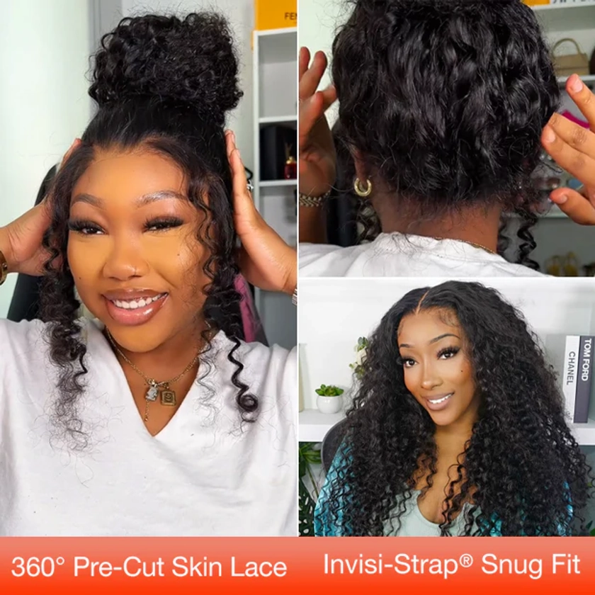 Flash Sale Cozy Invisi-Strap™ Snug Fit for 360 Skin Lace Frontal Pre-cut & Pre-bleached Human Hair Wig