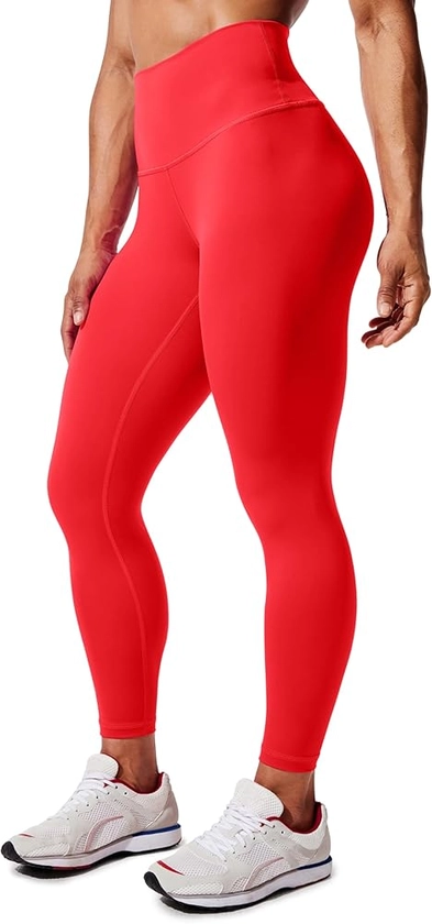 CRZ YOGA Women's Hugged Feeling Compression Leggings 25 Inches - Thick High Waisted Tummy Control Workout Leggings