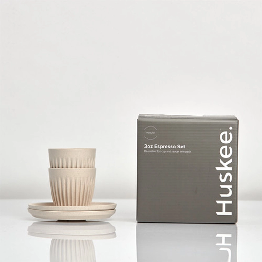 3oz Espresso Cup & Saucer Set of 2 - Natural | HUSK UK
