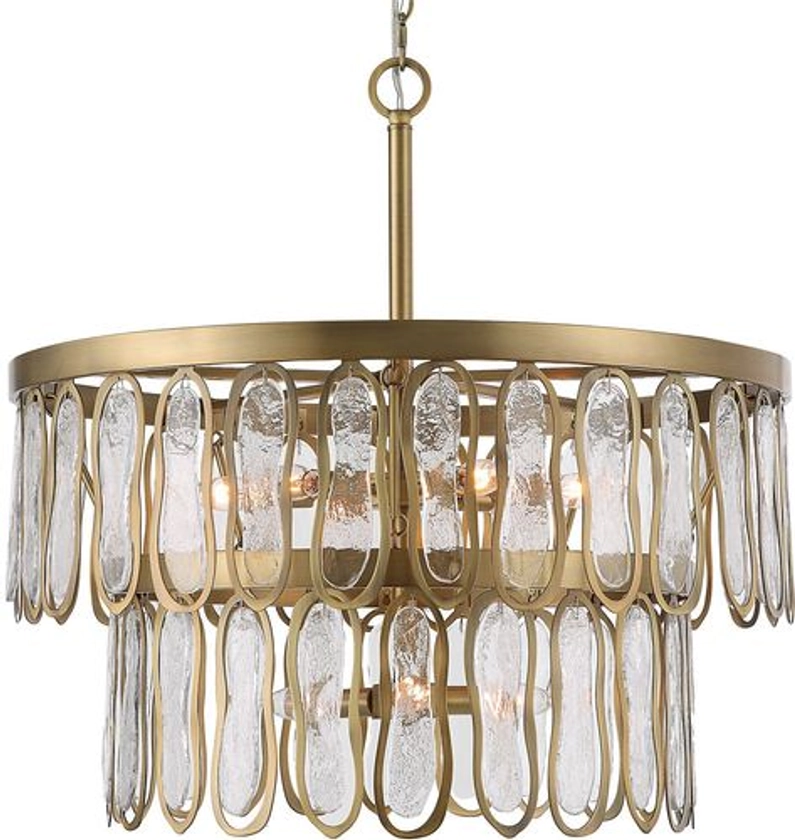 Uttermost 21586 Aurelie Contemporary Antique Brass Drop Lighting Fixture - UTT-21586