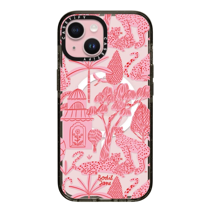 Impact iPhone 15 Case MagSafe Compatible - Cheetah Paradise Pink