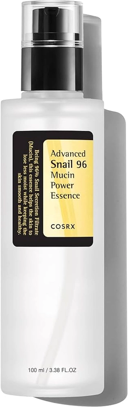 COSRX Snail Mucin 96% Power Repairing Essence 3.38 fl.oz 100ml, Hydrating Serum for Face with Snail Secretion Filtrate for Dull Skin & Fine Lines, Korean Skin Care