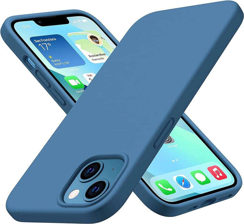 Amazon.com: CellEver Ultra Durable Silicone Case for iPhone 13, Military Grade Protection [3 Layers & Double Coated] [Slim Fit] Shockproof Cover with Soft Microfiber Interior (6.1 inch, Blue) : Cell Phones & Accessories