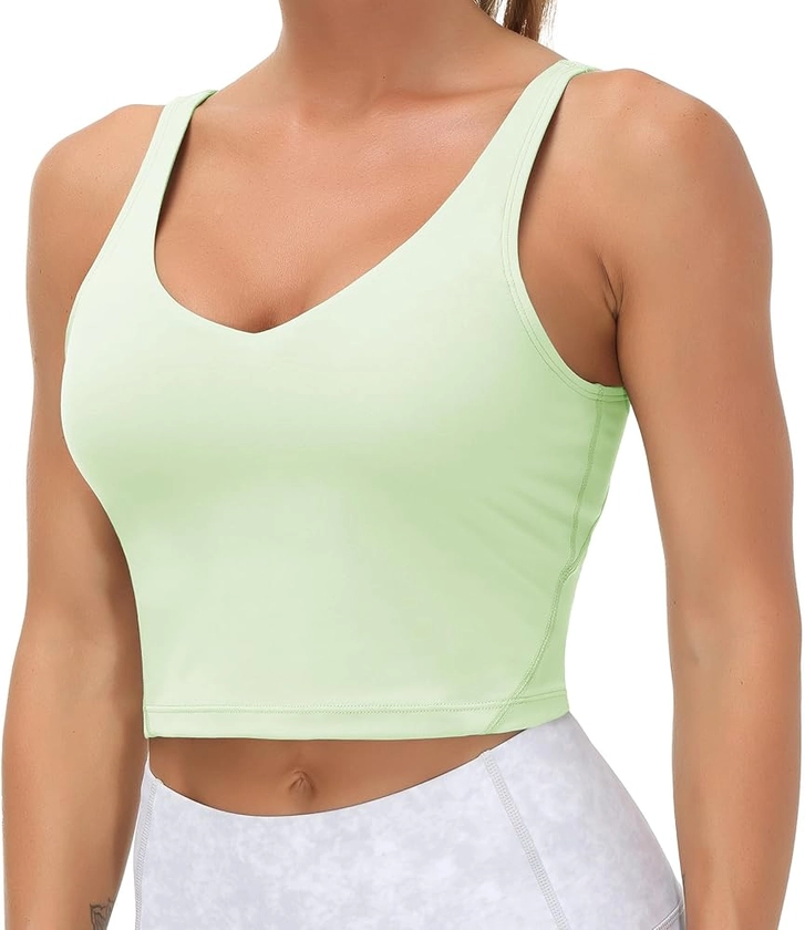 THE GYM PEOPLE Womens' Sports Bra Longline Wirefree Padded with Medium Support