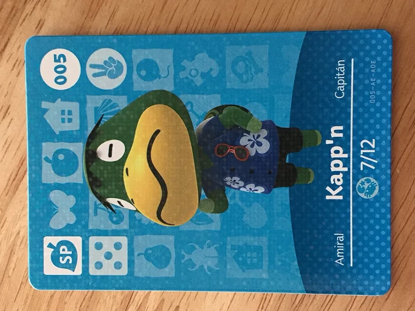 Amiibo Card Animal Crossing Happy Home Design Card KAPP'N 005/100 SP by Nintendo