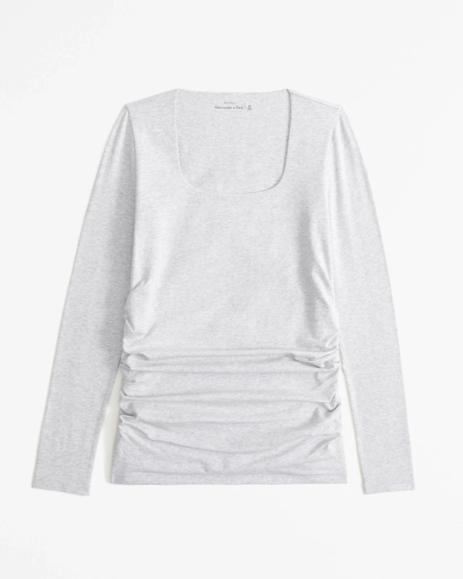 Women's Maternity Long-Sleeve Cotton-Blend Seamless Fabric Top | Women's Tops | Abercrombie.com