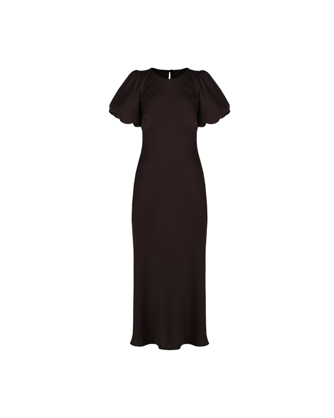 KENDALL SATIN DRESS ESPRESSO | RUBY